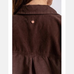 BRĄZOWA SZTRUKSOWA LUŹNA koszula damska MORAJ